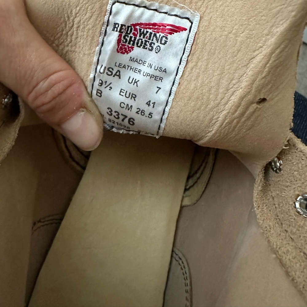 AS NEW women’s red wing moc toe boots 3376 sand Mojave rough out suede size 9.5 - Picture 14 of 14